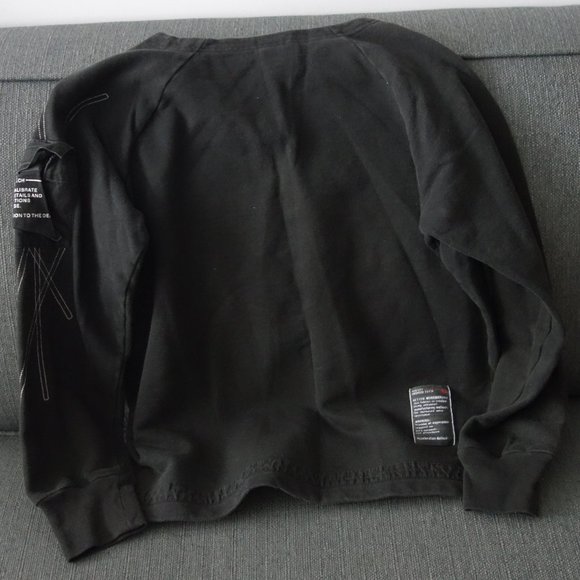 Diesel Indigo Tech Black Made in Turkey w/ Velcro Pocket Sweatshirt Size S - Picture 1 of 13